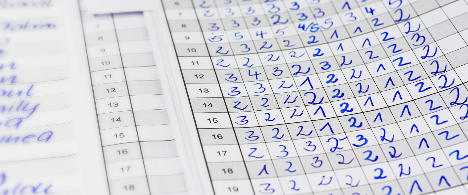A close up of a grade book